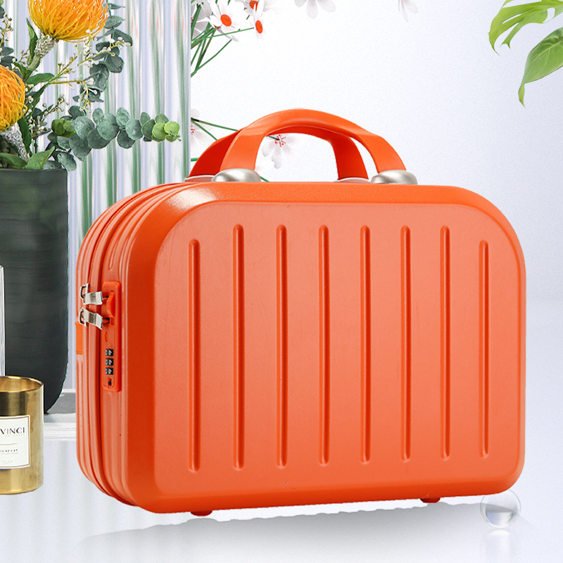 [Strict selection] 14-inch makeup luggage storage box suitcase suitcase with password lock wedding gift