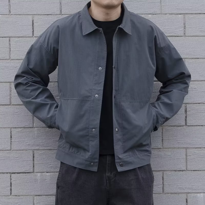 2023 autumn new men's jacket trendy Korean style youth slim fit handsome casual solid color lapel top