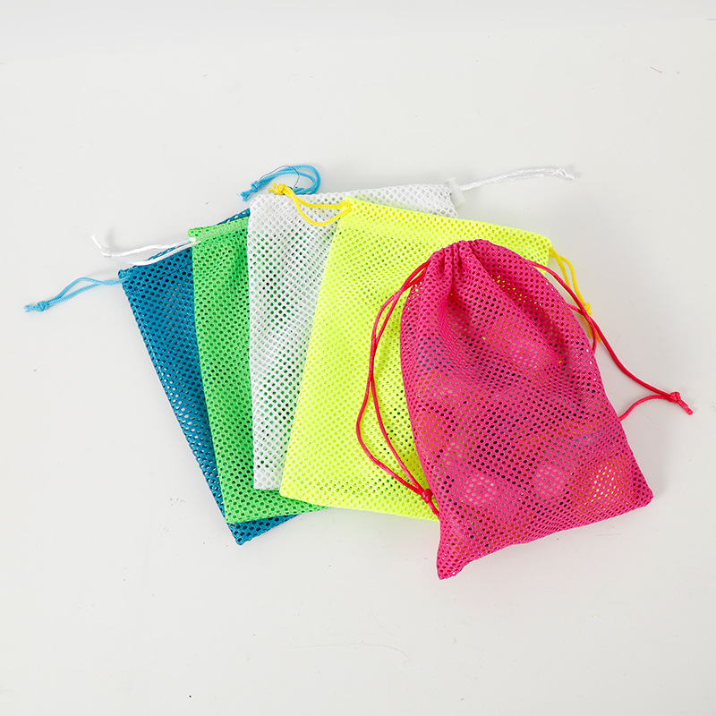 Mesh Bag Polyester Sports Equipment Mesh Bag Drawstring Storage Bag Nylon Outdoor Camping Storage Bag