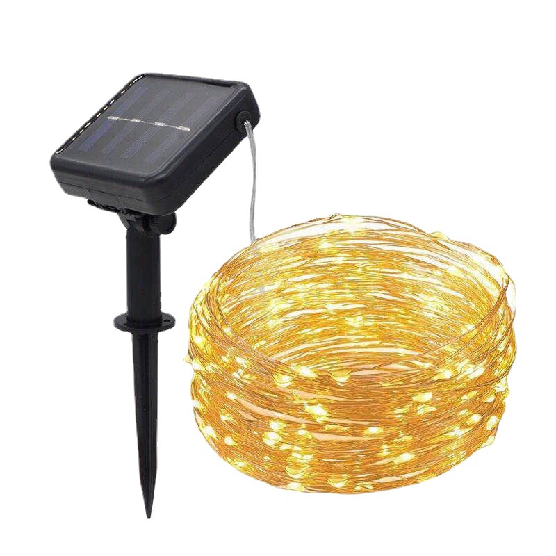Cross Border LED Light String Solar Copper Wire Light String Outdoor Waterproof Battery Box Colorful Light Courtyard Christmas Decorative Light