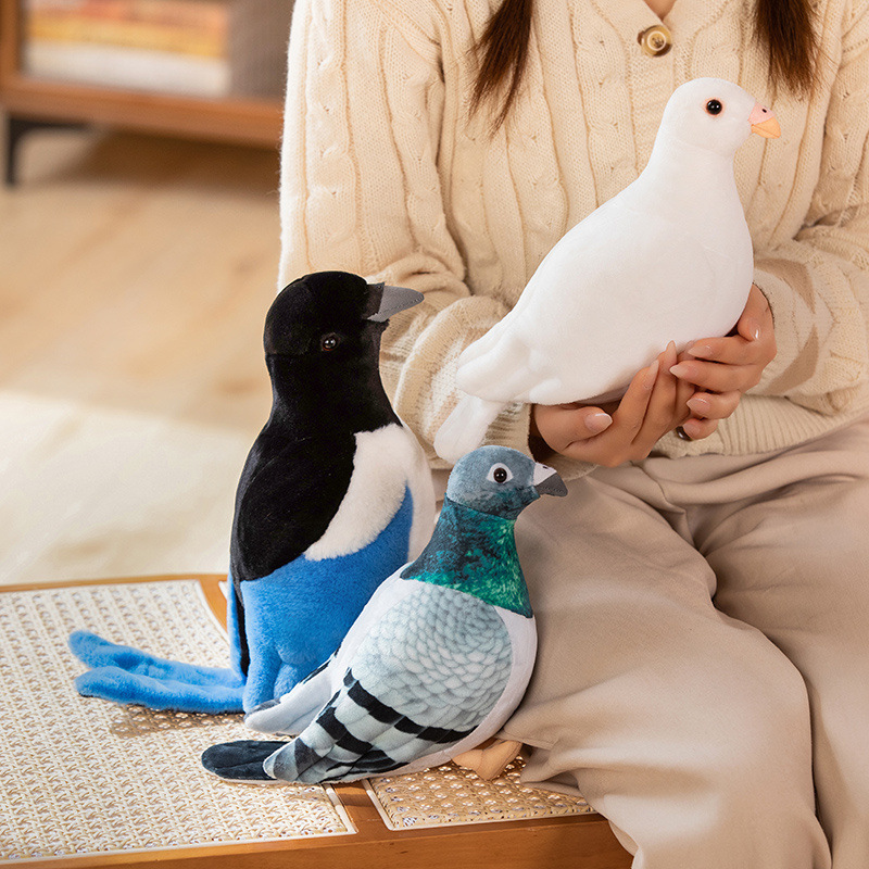 リアルな人形人形かわいい鳥のおもちゃ白い鳩子供のギフトぬいぐるみスクラッチマシン人形写真撮影の小道具|undefined