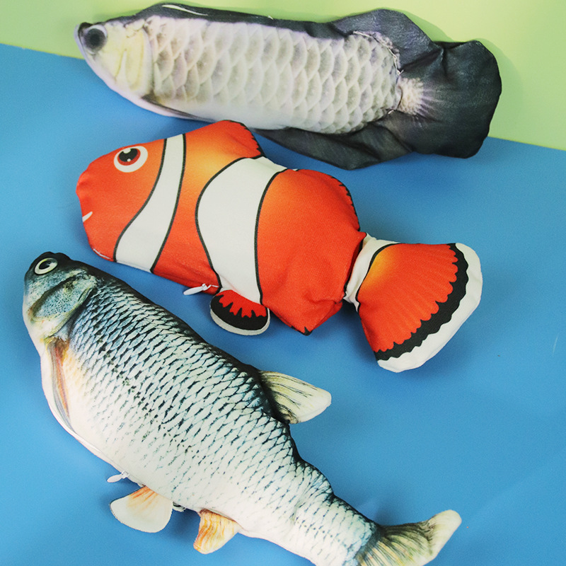 Cat Toy Electric Fish with usb Charging Beating Swing Fish Toy Cat Toy with Mint Plush Cat Toy