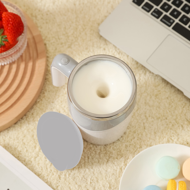 Automatic lazy coffee mixing cup magnetic rotating electric Milk Cup 304 stainless steel office high color value