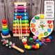 Early education educational toys children's wooden baby small beads eight-tone piano alarm clock children's piano suit wooden toys