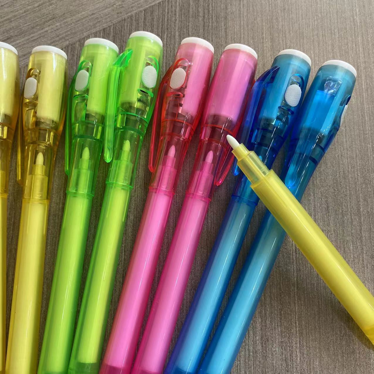 Student multi-function anti-counterfeiting word money detector pen magic pen advertising luminous LED UV invisible light luminous pen
