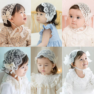 Spring New Baby Girl Lace Strap Wide Hair Band Children's Princess Hair Accessories 100 Days Photo Hair Band All-match