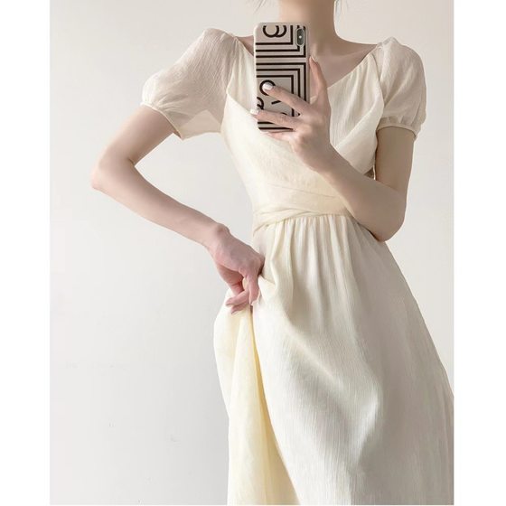 Tea Break French Dress Niche Design Retro Collar 2024 Summer High-end Temperament Gentle Style First Love Dress