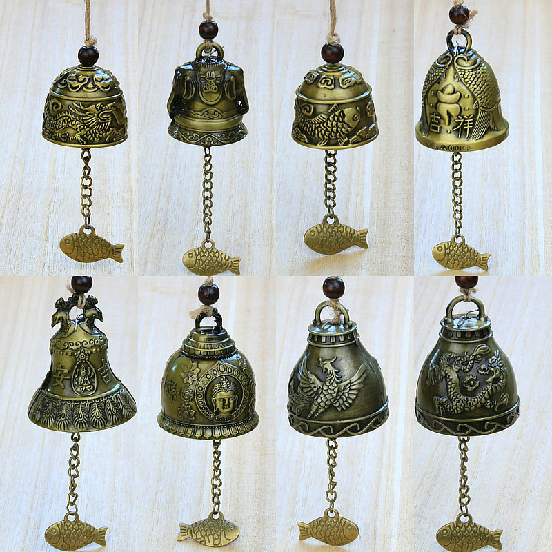Creative Home Bell Dragon Wind Bell Pendant Door Hanging Antique Bronze Yunnan Dongba Metal Pisces Wind Bell Pendant