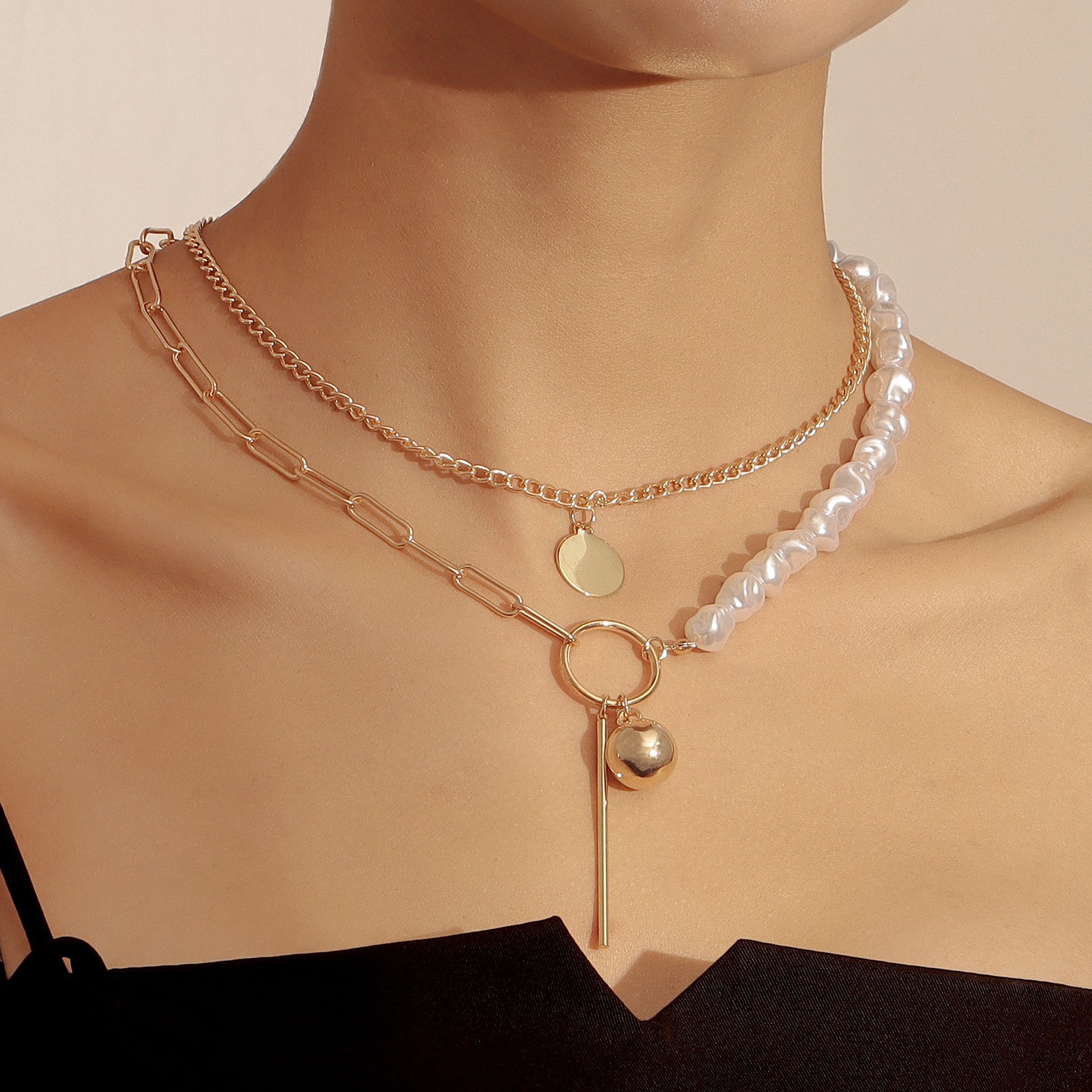 European and American cross-border jewelry INS cross love fritillary necklace necklace women's sweater chain fashion accessories