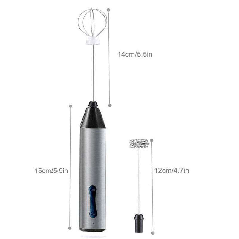 USB rechargeable electric milk frother stainless steel household egg beater coffee frother milk frother