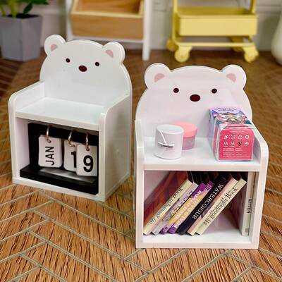 Mini miniature scene decoration acrylic bear shelf bookshelf 6 points 8 points baby house decoration shooting props