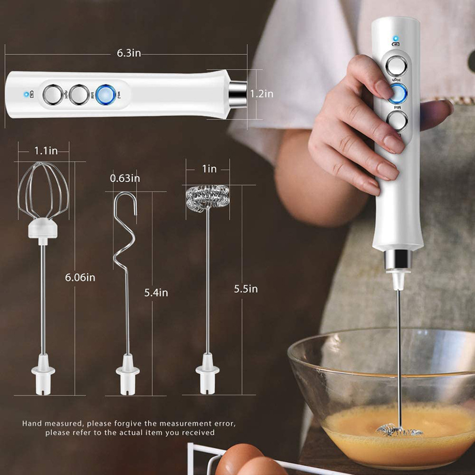 Rechargeable electric egg beater blender milk coffee milk tea stirring rod automatic egg beater cream milk beater