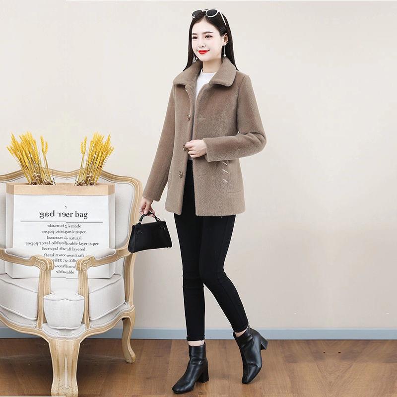 2022 Winter New Thickened Lamb Wool Coat Women's Large Size Korean-style Slimming Fur One-piece Particles Velvet Coat_voghion.com