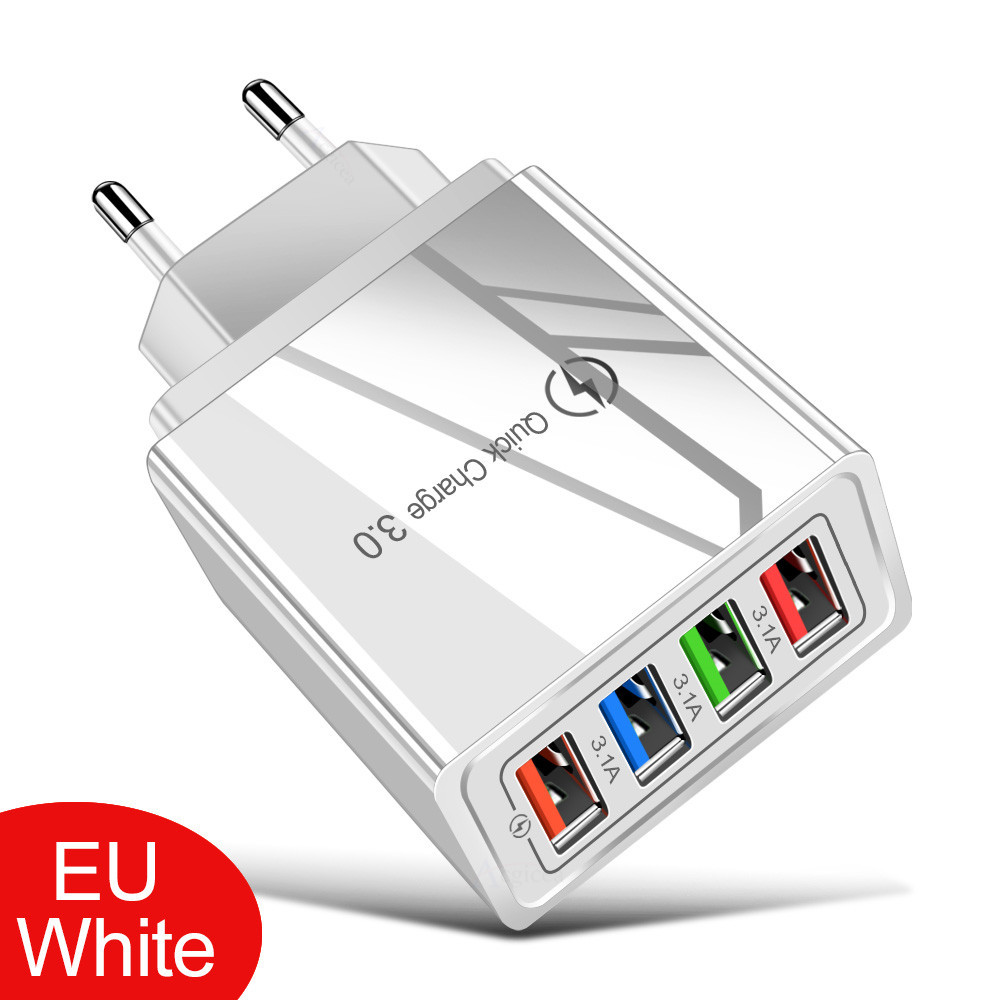 4usb power adapter American and European gauge 5V3A multi-port USB charging head mobile phone charger spot cross-border explosions