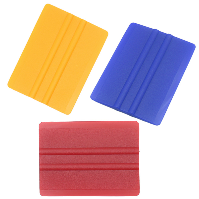 In stock car film color changing film with flannel square plastic scraper window film cleaning film scraper tool