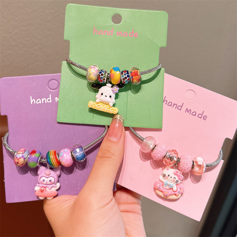 Kulomi Children's Bracelet Girls' Crystal Pendant Cartoon Little Girl's Fine Bracelet Jewelry Girls' Necklace Bracelet
