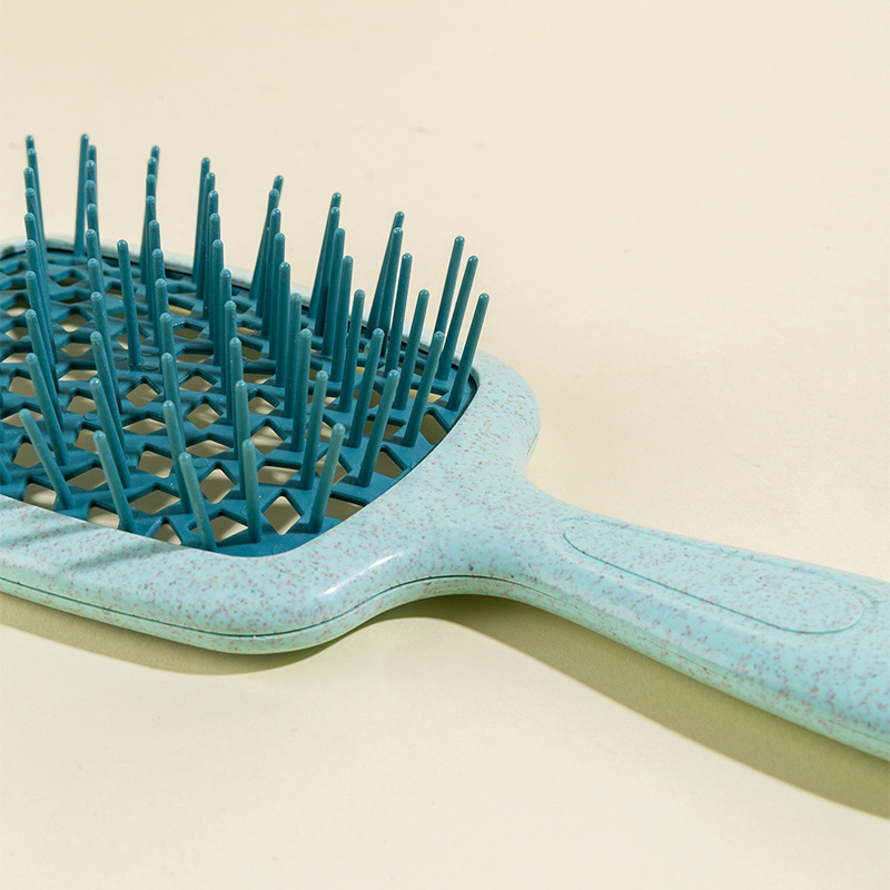 Cross-border Wheat Straw Hollow Comb Women's Long Hair Hollow Home Style Comb Hairdressing Comb Mesh Color Straight Hair