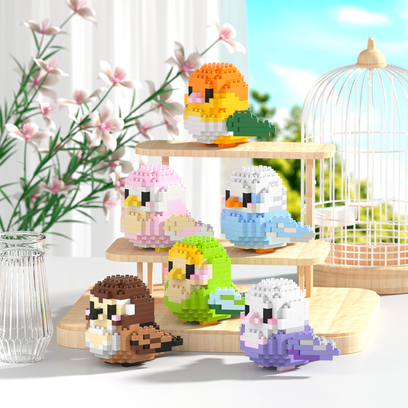 Tiny particle building blocks compatible with Lego creative adorable bird series assembled ornaments gift puzzle decompression toys wholesale