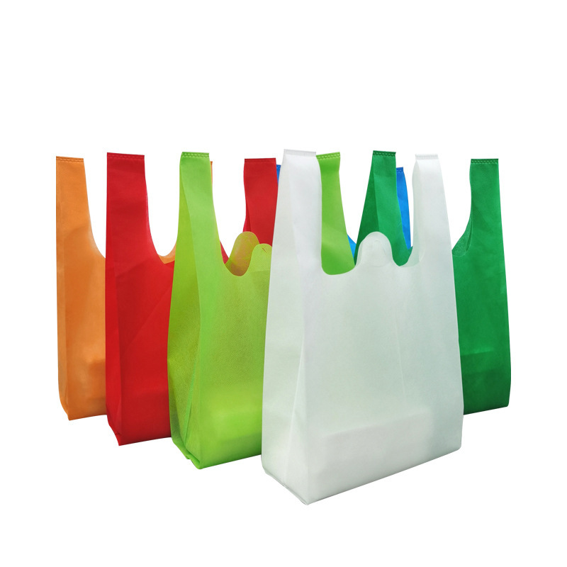 Degradable environmental protection vest bag wholesale non-woven vest bag custom supermarket take-out packing bag logo