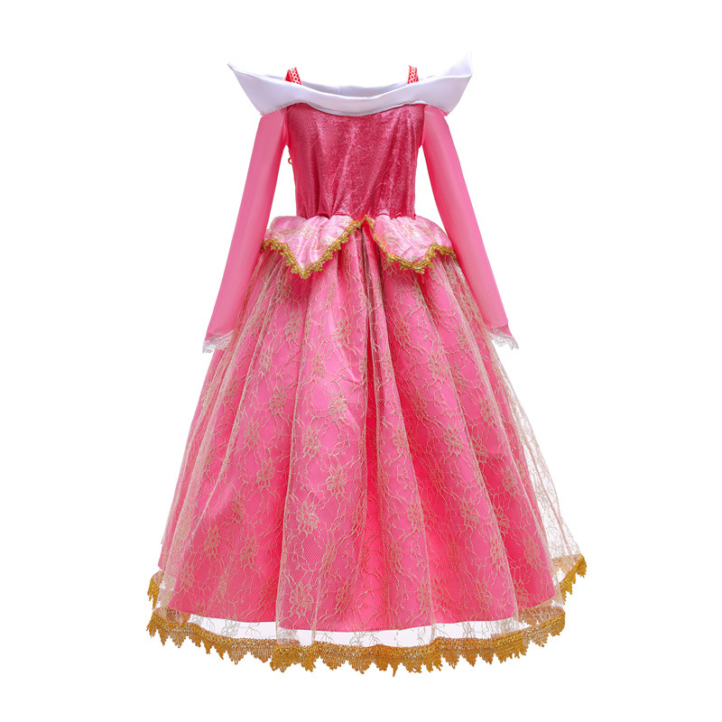 2023 Frozen Spring and Summer New Girls' Dress Children's Sleeping Beauty Arlo Princess Dress Stylish Dress