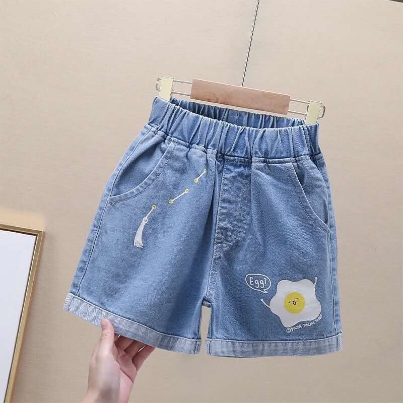 Children's Wear Girls' Denim Shorts Summer New Mid-Large Children's Loose Baby Casual Outer Wear Girls' Shorts