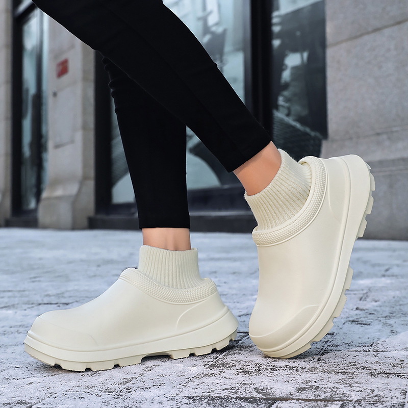 Super Thick Sole Cotton Slippers Bag with Women's Autumn and Winter Warm Home Waterproof Indoor Cotton Shoes