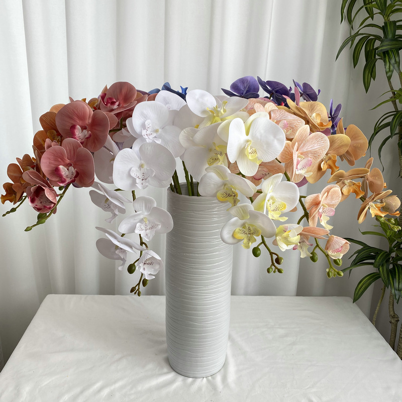 9 3D French Phalaenopsis Wedding Home Decoration Simulation Flower Fake Flower Hotel Wedding Flower Set