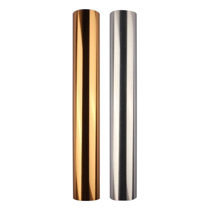 Stainless Steel silver Sticker Mirror Waterproof PET Self Adhesive Gold Wire-drawing Instant Sticker Decorative Metal Film Small Roll