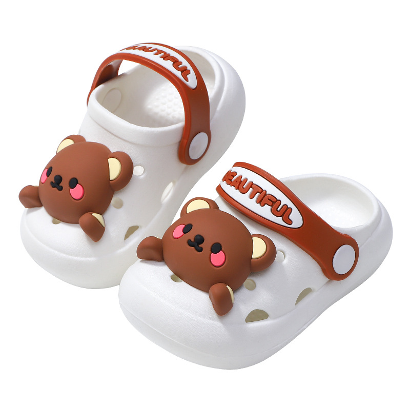 Children's hole shoes cartoon bear boy soft bottom baby closed toe cute girl non-slip sandals summer wholesale
