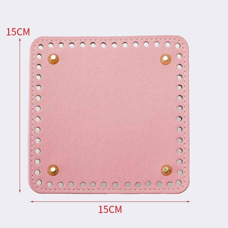 Luggage hardware diy elegant woven bag bottom 15cm square leather bottom plate handmade bag base accessories