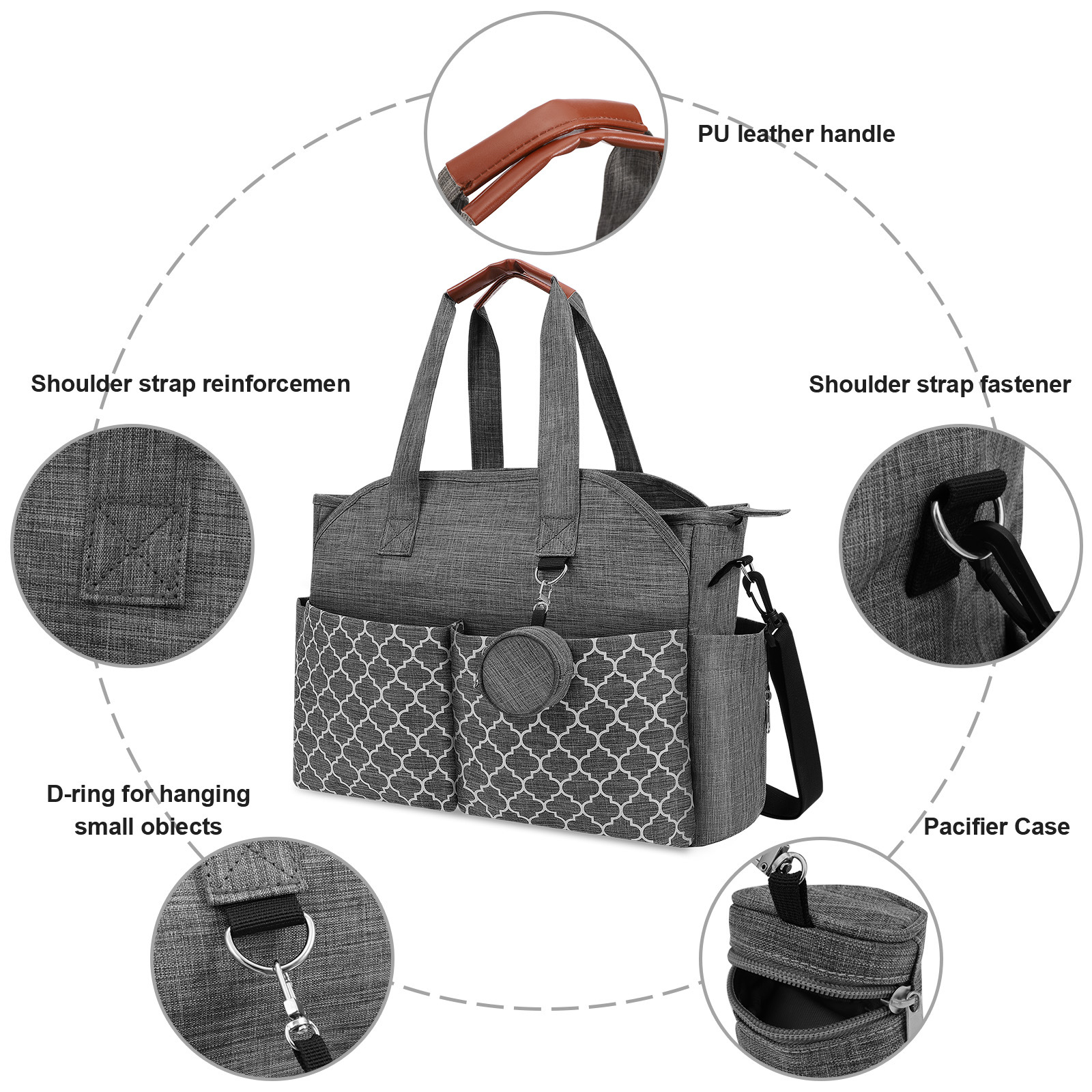 Factory Hot-selling Nurse Bag Portable Large Capacity Multifunctional Diaper Bottle Storage Bag Outgoing Mother and Baby Handbag