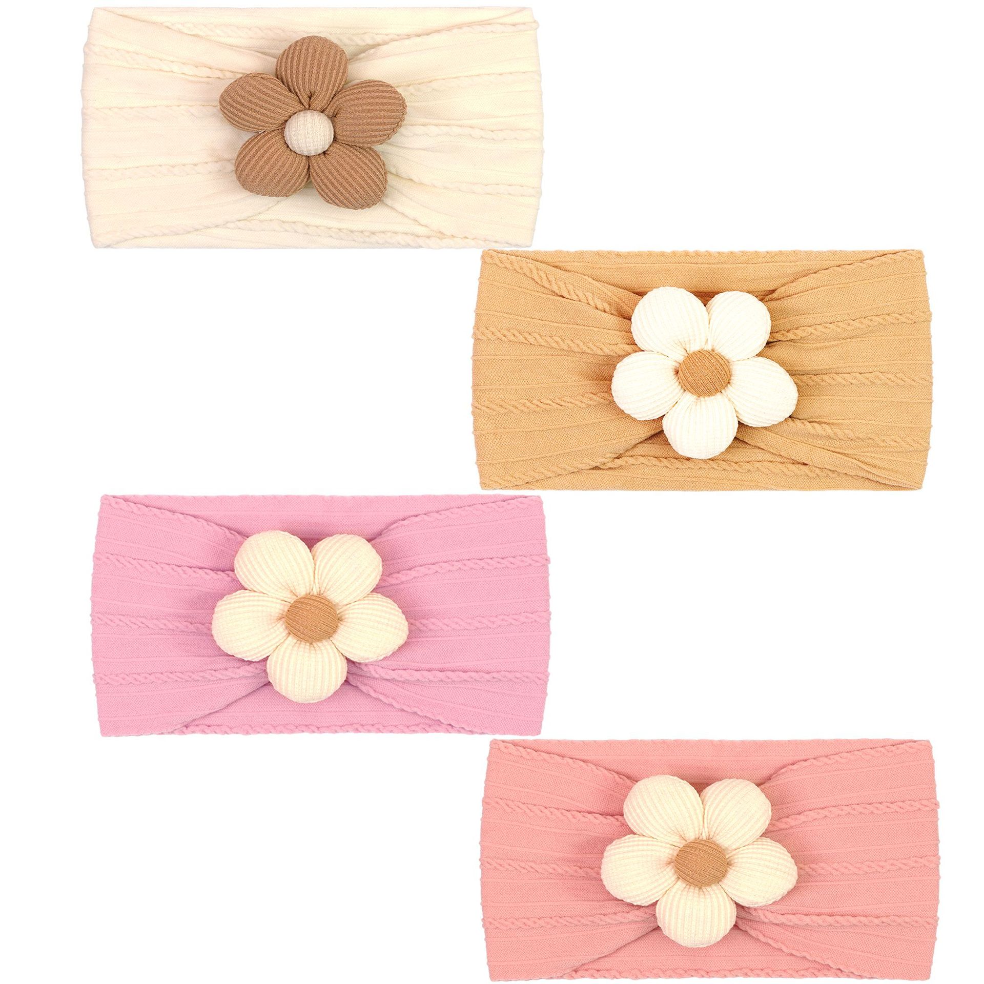 Cross-border Baby Hair Band Small Flower Children's Jacquard Nylon Hair Band Chimney Door Protecting Hair Accessories for Boys and Girls Baby Headline Covering
