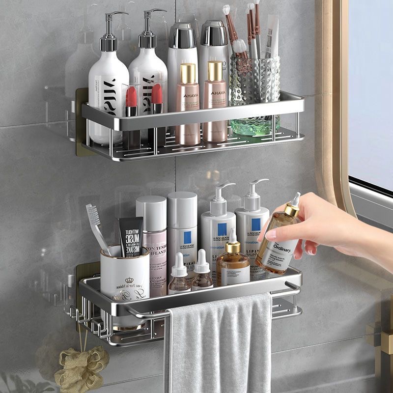 Toilet Storage Rack Punch-free Space Aluminum Bathroom Toilet Washstand Wall-mounted Toilet Storage Rack Wall