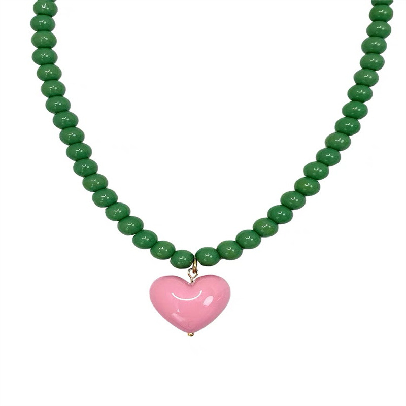 Korean Internet Celebrity Blogger with Fashion Color Beaded Necklace Women's Love Candy-colored Hyun-a Clavicle Chain All-match Trendy