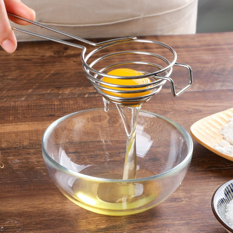 Stainless steel long handle egg white separator egg yolk egg liquid separator creative egg separator strainer egg separator