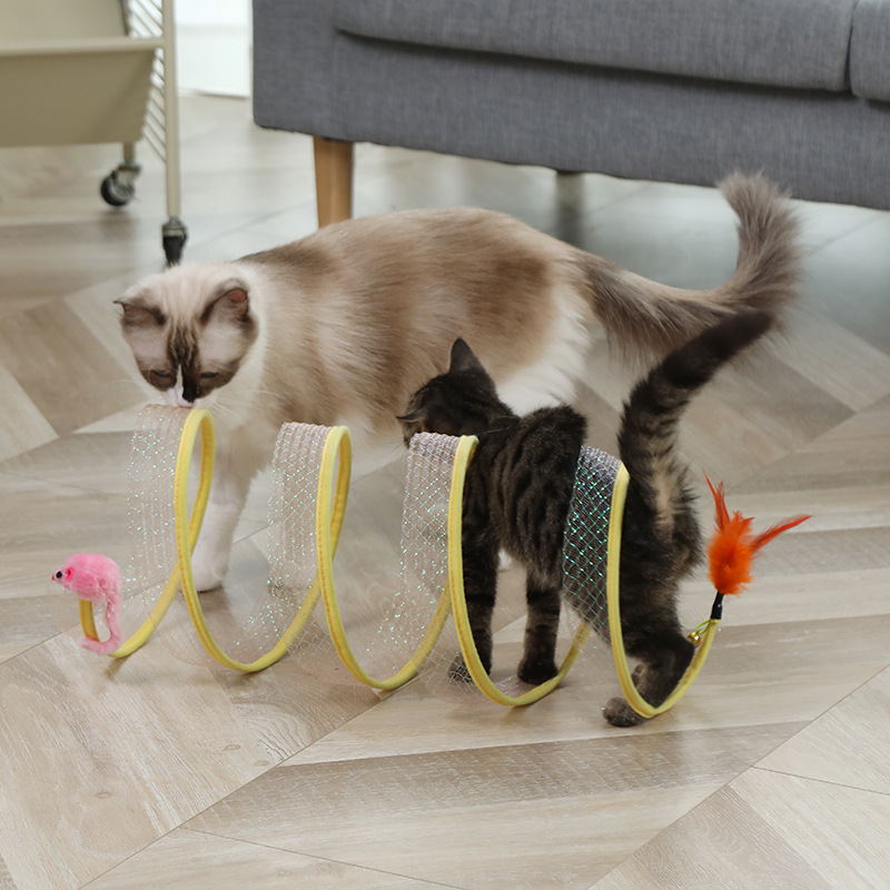 Pet supplies Amazon's new S-shaped cat tunnel toy foldable channel self-entertaining cat toy