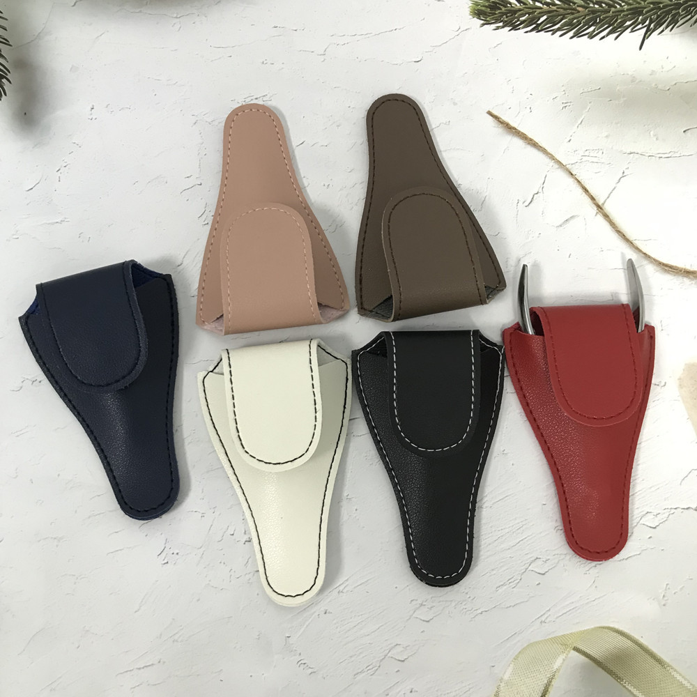 in stock 12 Color Optional Dead Leather Cutters Protective Cover Printable Logo Nail Clipper PU Storage Cover Nail Clipper Protective Cover
