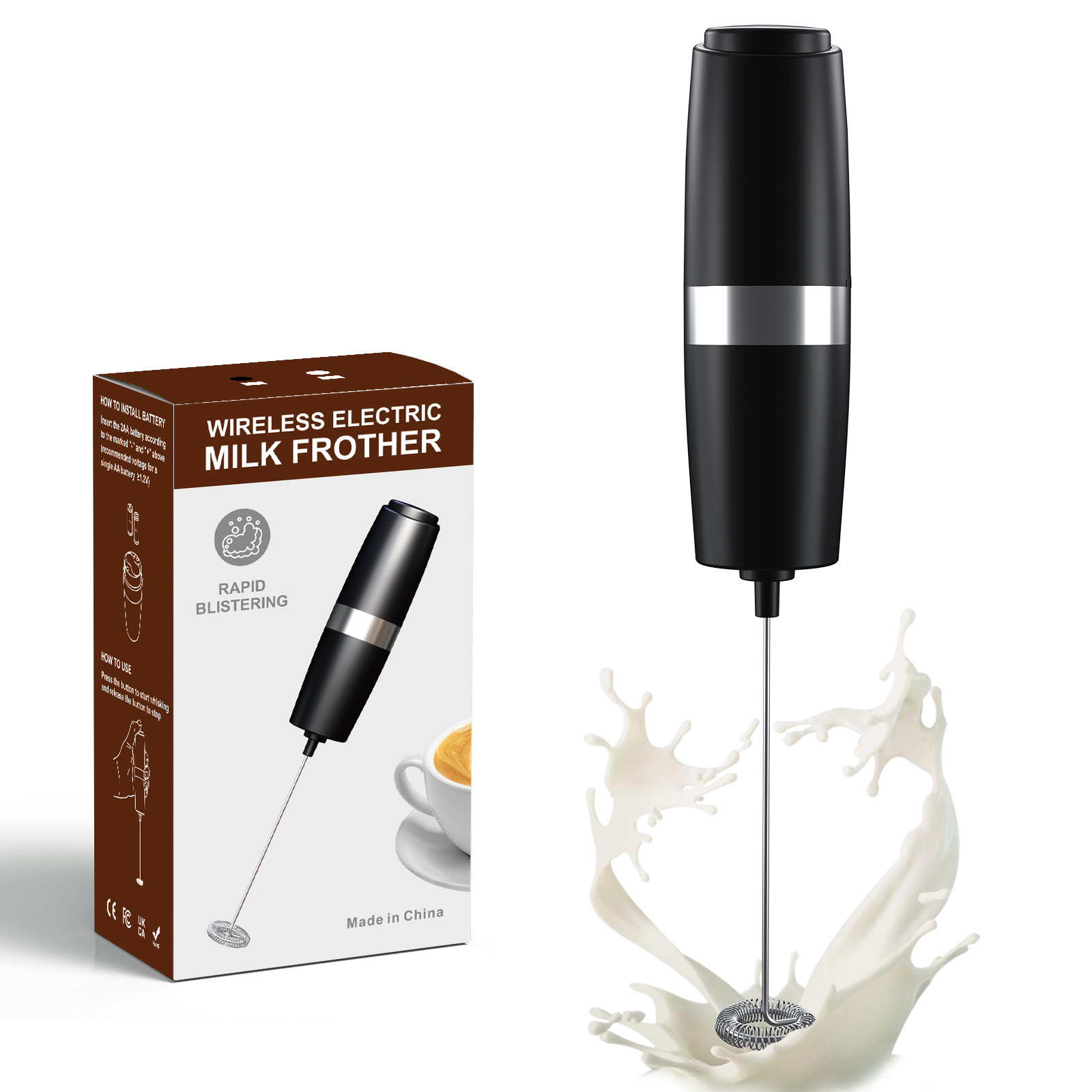New household electric egg beater milk frother handheld wireless multi-function coffee blender kitchen gadget