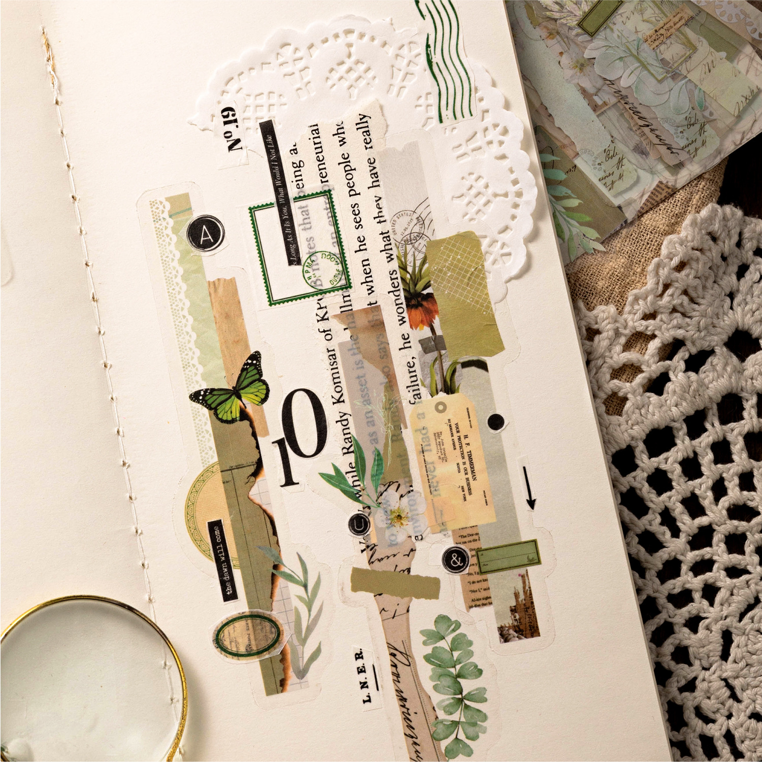 Mo Mo Mo long PET collage stickers paper room laboratory series Journal DIY decorative material stickers 6 models