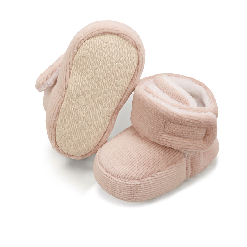Winter thickened baby toddler shoes soft bottom fleece-lined warm men's and women's newborn pre-school shoes wholesale anti-slip non-slip