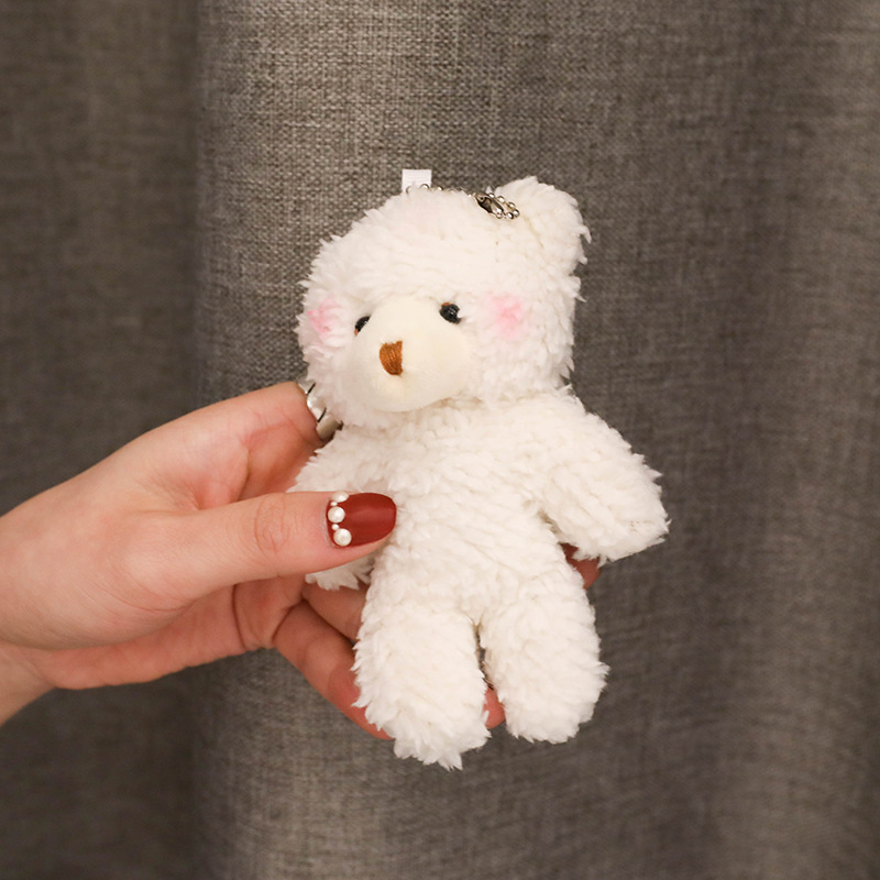 In stock wholesale blush one-piece Bear plush pendant Internet celebrity cute clothing bag accessories bear doll keychain