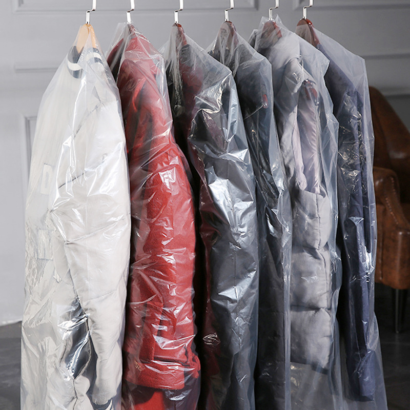 Transparent Dust Bag Suit Coat Dust Cover Clothes Dust Cover Plastic Hanging Bag Clothing Dry Cleaner Disposable