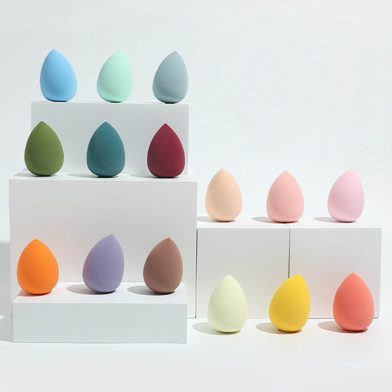 Factory direct beauty eggs wholesale independent packaging water droplets makeup Egg gourd makeup egg sponge egg set storage
