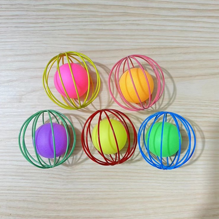 Factory Direct Pet Supplies Jump ball mute wire ball cage table tennis cat self-Hi interactive toys