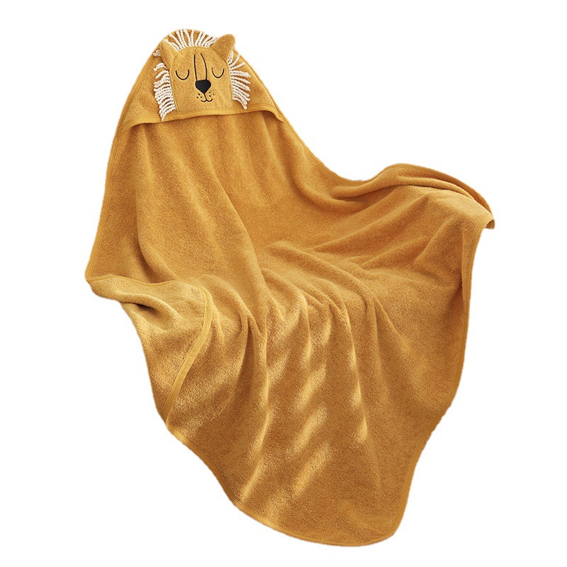 Cotton Children's Bath Towel Hooded Cute Cartoon Cotton Baby's Cloak Baby Bathrobe Thickened Absorbent Children's Bath Towel
