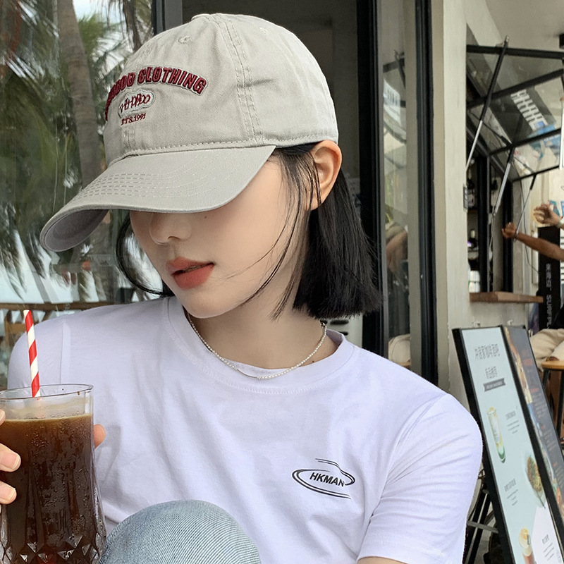 Korean style face-looking small baseball cap Women's wide brim plus size widened peaked cap Japanese style simple big head circumference all-matching hat