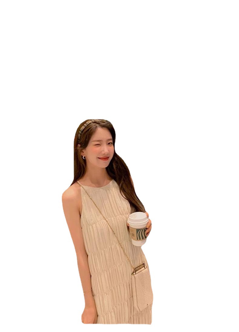 Commuter summer new light luxury Sanya Seaside sling dress South Korea elegant slimming beach dress western style