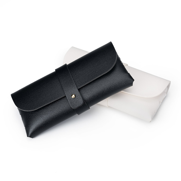 Factory Batch Glasses Case Glasses Bag Leather Nail Buckle Soft Bag Sunglasses Sunglasses Case Compression Resistant Printable logo Simple