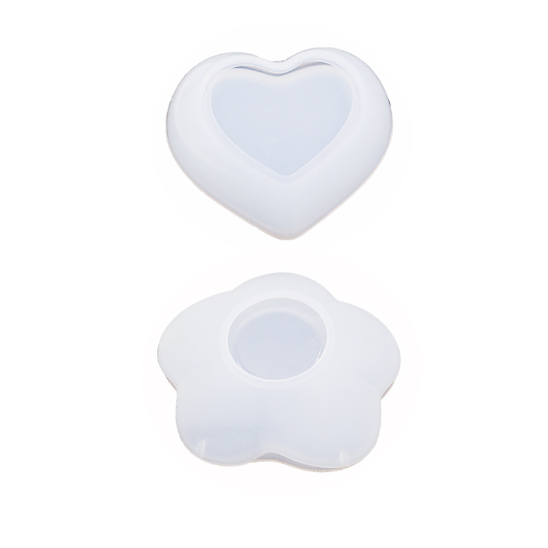 Love heart-shaped petal-shaped dish storage silicone mold cross-border DIY Crystal epoxy table decoration resin mold