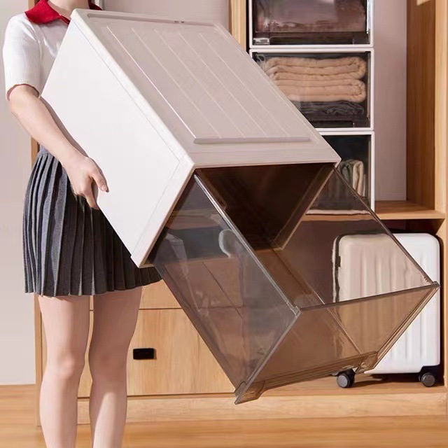 Qiaojie storage box drawer plastic household clothes transparent wardrobe storage box clothing locker storage box